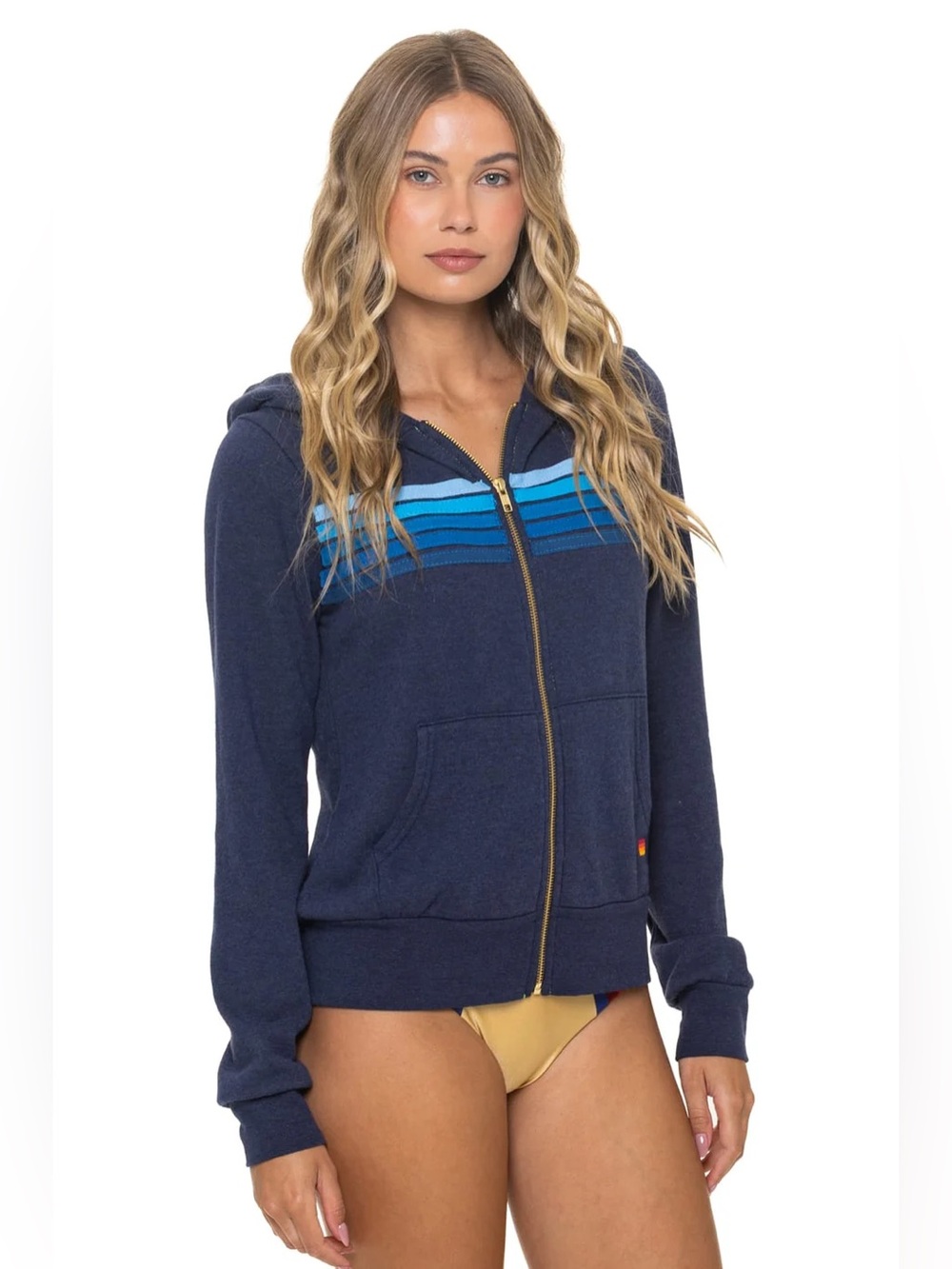 NWT Aviator Nation | 5 STRIPE HOODIE | NAVY // BLUE 💙🩵🤍